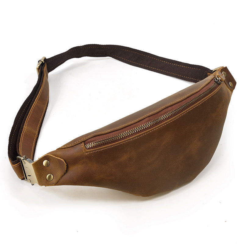 Men's Multi-functional Retro Crazy Horse Leather Belt Bag