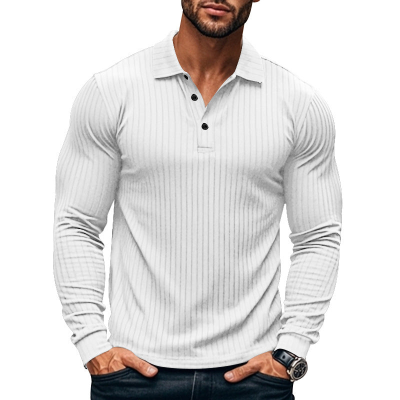 Men's Classic Casual American Lapel Button Long Sleeve