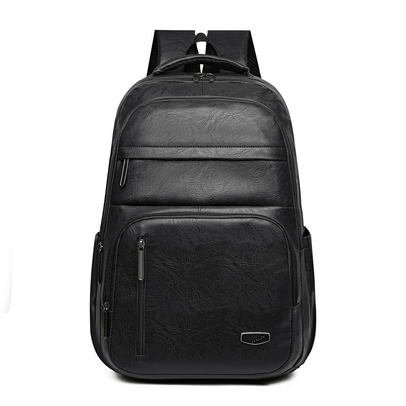 PU Soft Leather Backpack Large Capacity Men