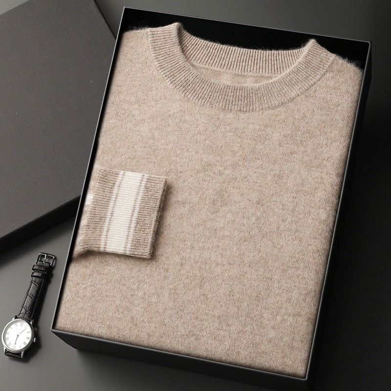 Leisure Sports Cashmere Men's Round Neck Sweater Suit