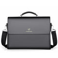 Men's Horizontal Leather Portable Briefcase