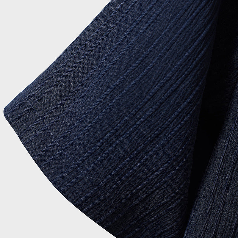 Striped Short-sleeved Shirt Breasted Lapel Suit