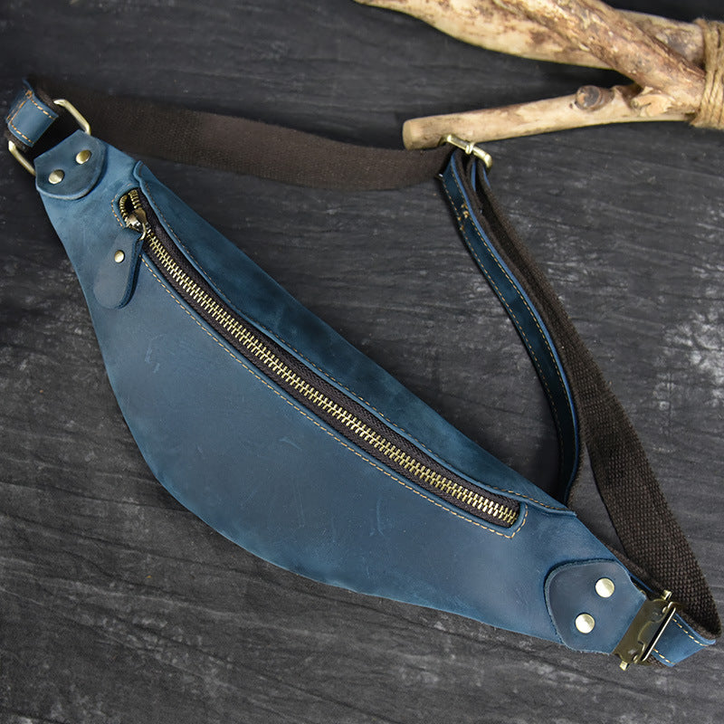 Men's Multi-functional Retro Crazy Horse Leather Belt Bag