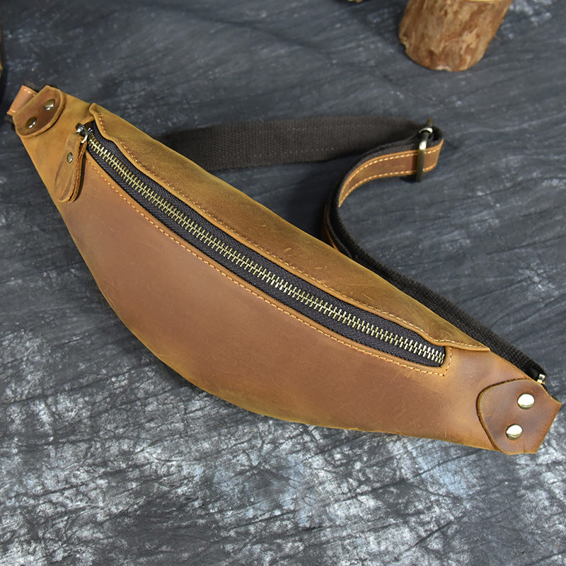 Men's Multi-functional Retro Crazy Horse Leather Belt Bag