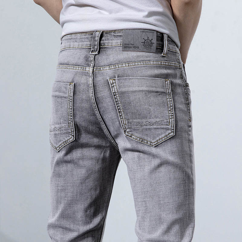 Straight Elastic Trend Versatile Retro Nostalgic Jeans For Men