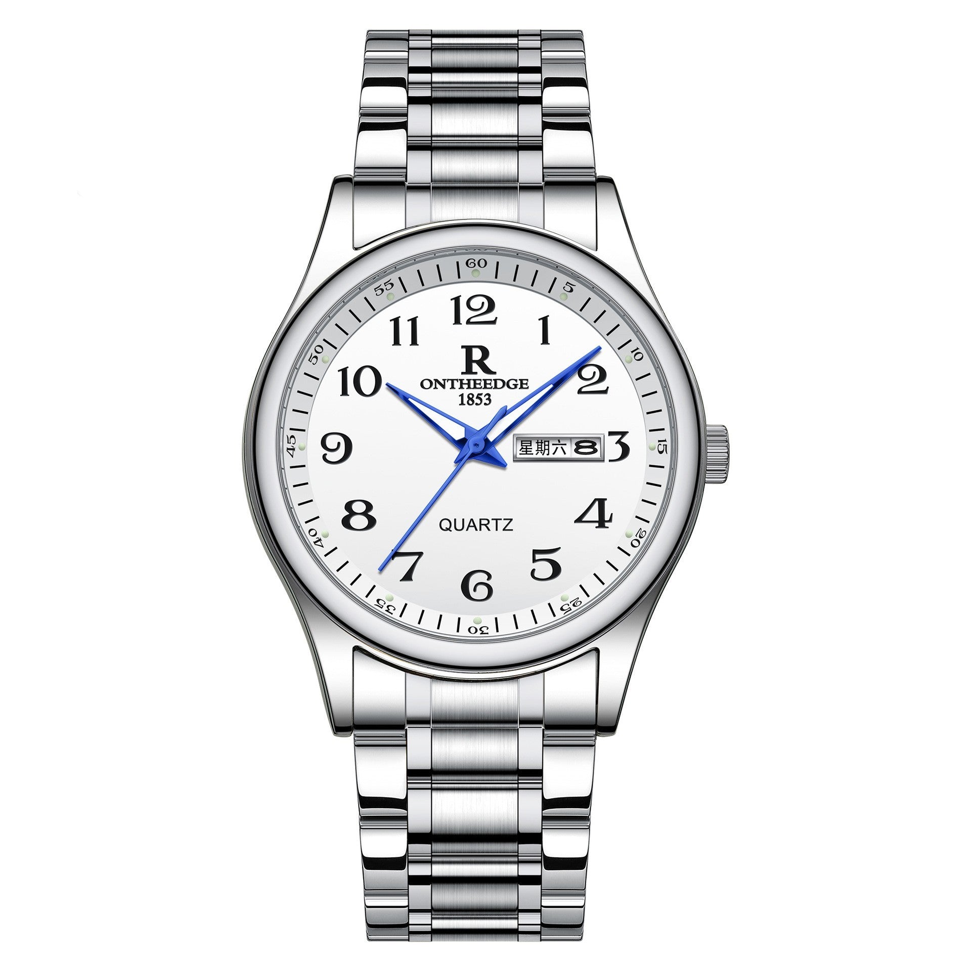 All-steel Double Calendar Middle-aged And Elderly Men's Watch