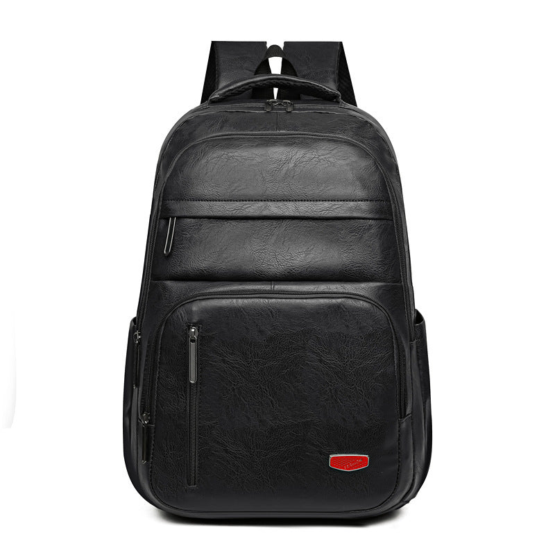 PU Soft Leather Backpack Large Capacity Men